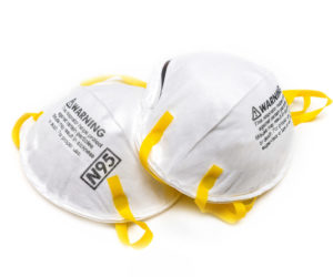 protection factor for N95 Filtering face mask-safty white mask on white background